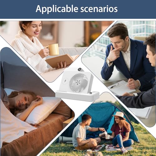 Petit ventilateur de table avec affichage numérique et base inclinée ergonomique - 6