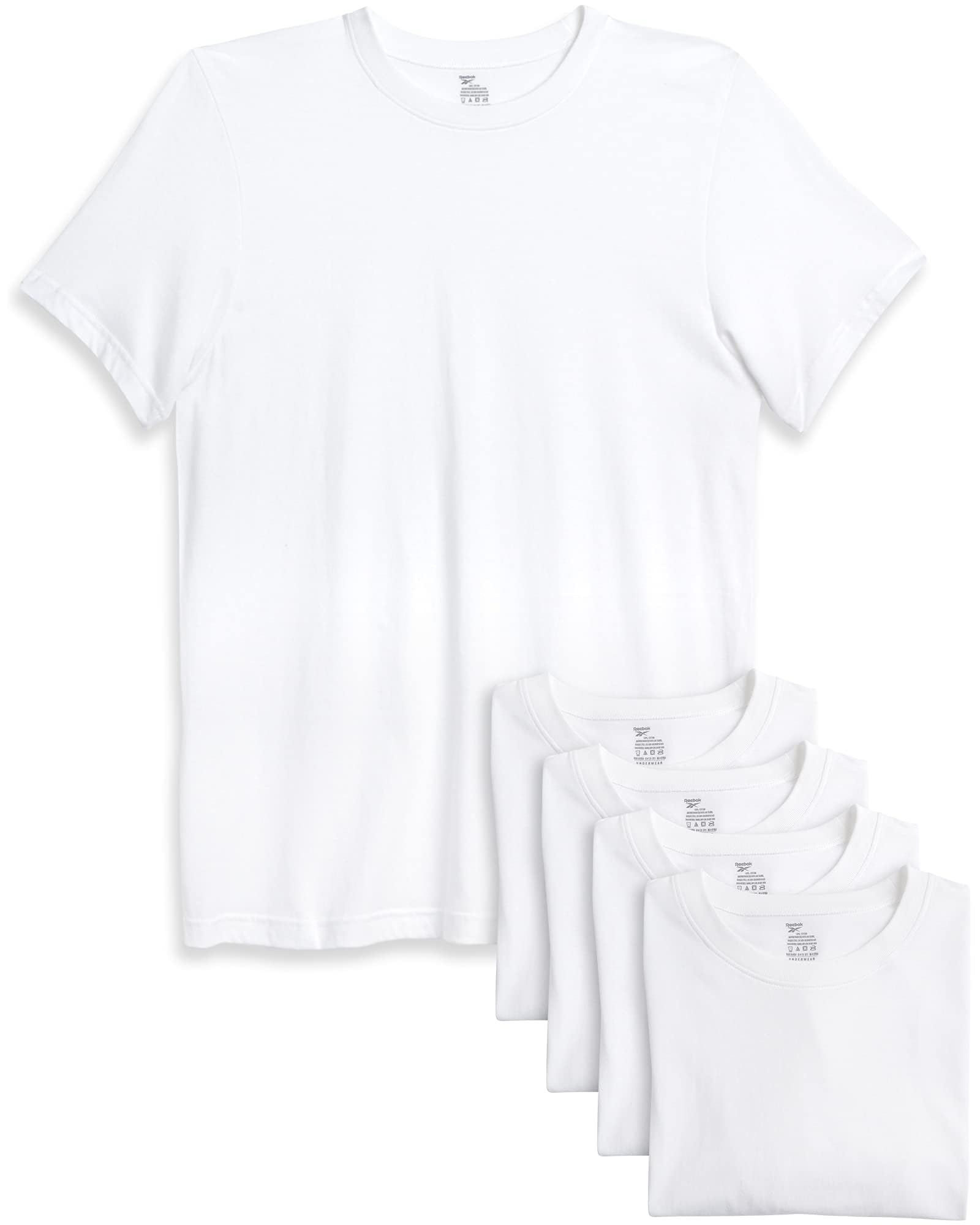 Mens Undershirts - 5 Pack Soft Cotton Short Sleeve Crewneck and V Neck Tshirts Mens Basic Undershirts Pack