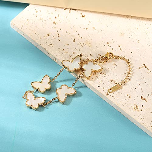 AIMADE Lucky Butterfly Bracelet for Women 18K Gold Plated Simple Fashion Bracelet Link Jewelry Gifts for Women4