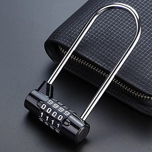 Candado de combinación para bicicleta sin llaves con arco largo negro 6