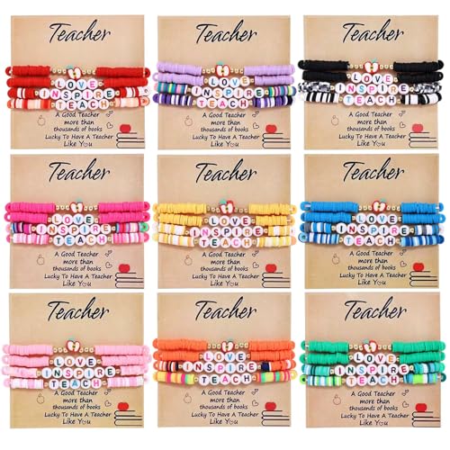 ZKRYHB 36PCS Teacher Appreciation Bracelets Handmade Adjustable Bracelet Jewelry Accessories Bulk