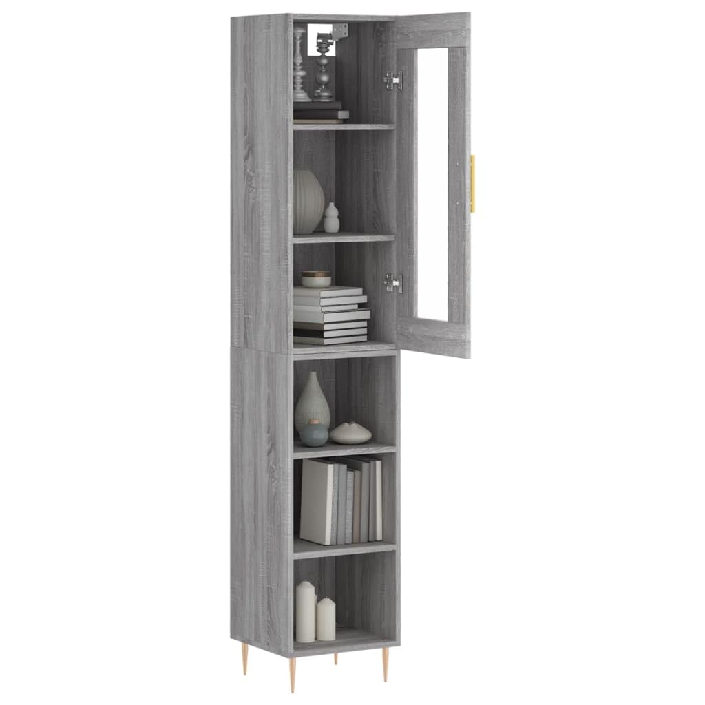 Aparador de almacenamiento para cocina, ahorra espacio, armario despensa, armario lateral, decoración de interiores, decoración para la casa, gris Sonoma, 34,5 x 34 x 180 cm