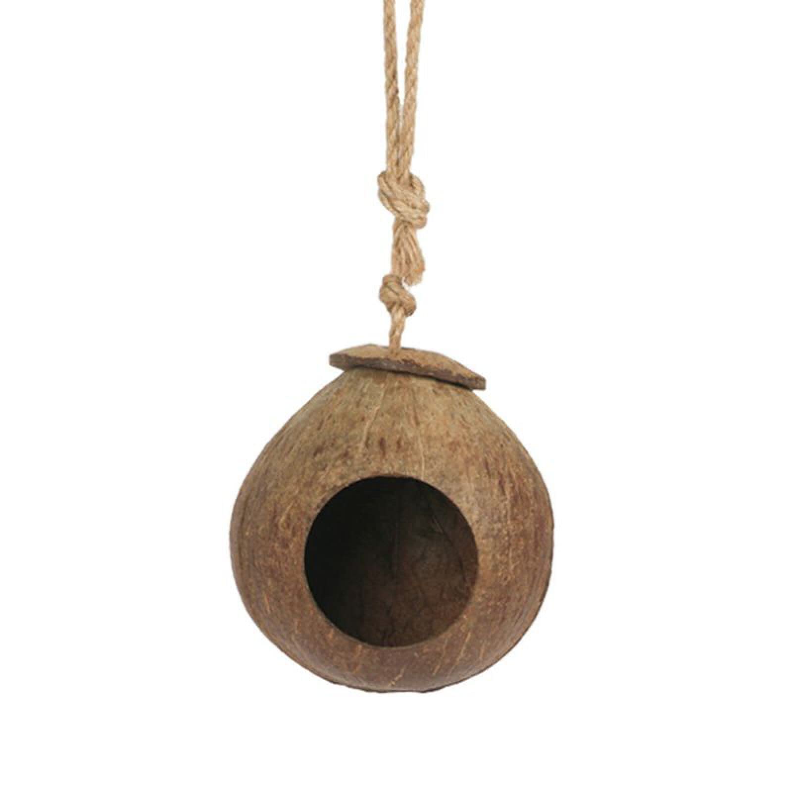 Casa Nido de pájaro Casa de pájaro de cáscara de Coco Nido de pájaro Loro Nido cálido Nido de pájaro Anti mordeduras B,Casa para pájaros(A)