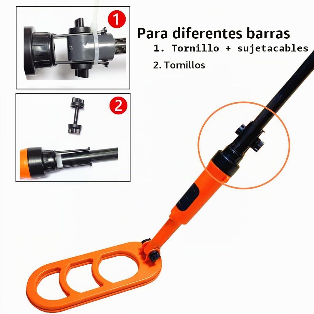 Detector de Metales Impermeable Buceo Versión Plegable Pulso Bobina Pulso Exploración Detección (Negro/Naranja)