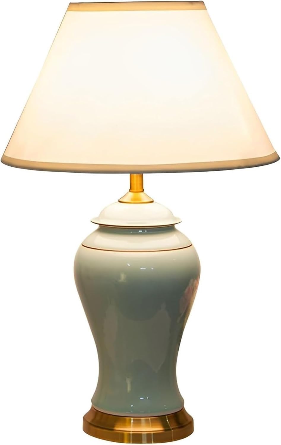 Lampa stołowa ceramiczna Farmhouse, złota podstawa, dioda LED, lampa biurkowa w stylu chińskim Cottage Modern Bedside Desk Nightston Lampa stołowa