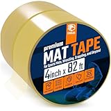 Clear Mat Tape 3 or 4 Inch, 1, 2 or 3 Pack Mat Tape for Wrestling Grappling Gymnastics Jiu Jitsu MMA Floor | Exercise Roll Out Mats Foam Tiles | Home Mats & Gym Floor Tape (2, 4 Inch)