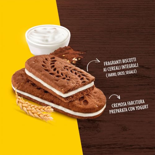 Oro Vitasnella, Cereal Yo On Cacao, Biscotti Ai Cereali E Al Cacao Magro Con Ripieno Morbido Di Yogurt, Fonte Di Fibre E Magnesio, 253g (contiene 5 Monoporzioni Da 50,6g) - Immagine 1