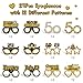 Zirtorei 24pcs 50th Anniversary Paper Eyeglasses Decorations, Black Gold Happy 50th Wedding Anniversary Theme Party Supplies, Cheers to 50 Years Anniversary Marriage Glasses Photo Booth Props Decor