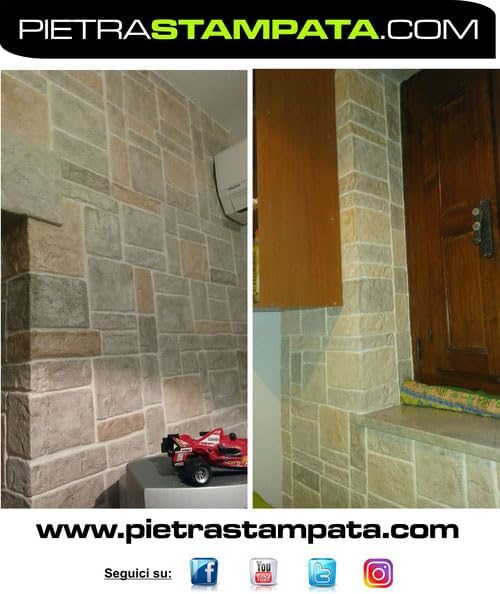 Vertical Concrete Stamp Polyurethane Texturing Mat "Antiche Mura" Model, Approx. 45x25 cm - 17,7x9,8 inches.