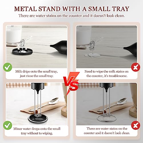 Compare Rechargeable Milk Frother Handheld with USBC Cable, Electric