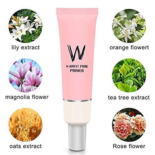 Pore Primer Face Makeup Base, Pink Isolation Cream Invisible Pore, Big Cover Acne Marks, Smooth Skin, Oil Control Moisturizing Essence Concealer Foundation-35g