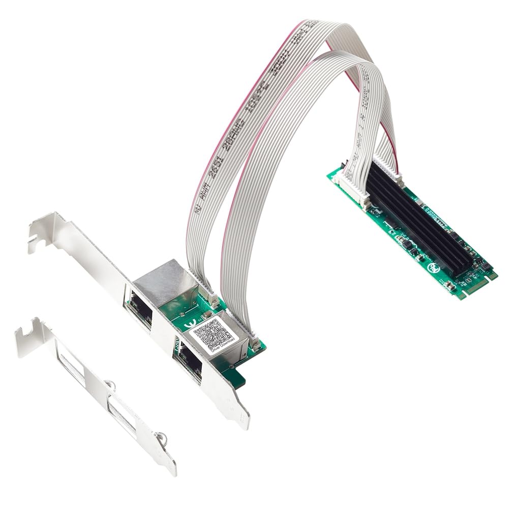 Scheda di rete Ethernet NIC M.2 a doppia porta 2,5 G M.2 22 X 80 mm Dimensione B Key e M Key 2500 Mbps RTL8125B Chipset