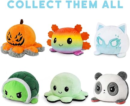 TeeTurtle Reversible Bunny White & Gray 4 Inch Flip Plushie