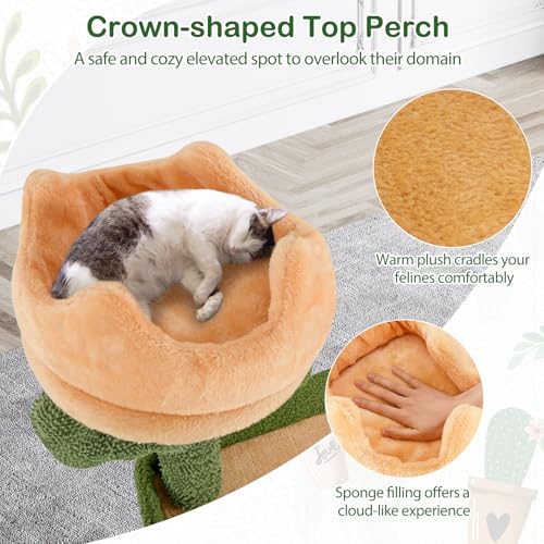 Tangkula Árbol Cactus para Gatos 63 in Multi-Nivel miniatura 7