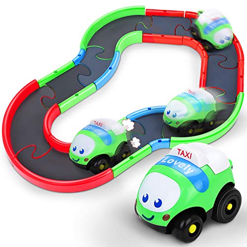 Fivejoy Voitures de Jouet Bébé, Ensemble de Voitures de Bébé Dessin Animé Mignon Jouet Véhicule Coloré Cadeau D'éducation Précoce pour Tout-Petit - 18 Mois et Plus, Garçons et Filles