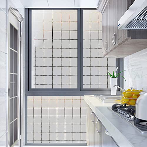 Image of HOME13 Frosted Glass Film Window Privacy Film Decoartive Frosted Window Film Heat Control Frosted Glass Sticker for Home & Office (24 x 196 Inch, Square)