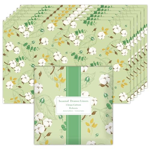 Scent-Hi Papeles Perfumados, 6 Hojas Algodón de cajones perfumados, Hojas de Papel no Adhesivas para Armario del hogar, cajones de tocador, 36.5 * 50 cm