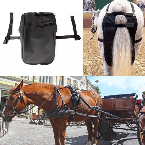 Oxford Waterproof Horse Poop Bag, Mini Medium Large Horse Carriage Manure Bag, Easy Cleaning Horse Diaper Manure Bag for Riding Barn Saddle(L)