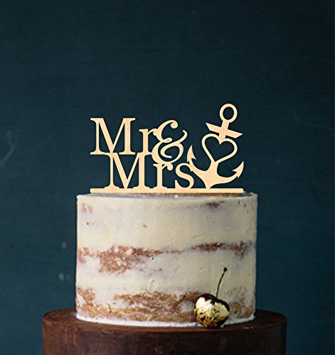 Cake Topper, Tortenstecker, Tortefigur Acryl, Tortenständer - Farbwahl - Etagere Hochzeit Anker Mr...