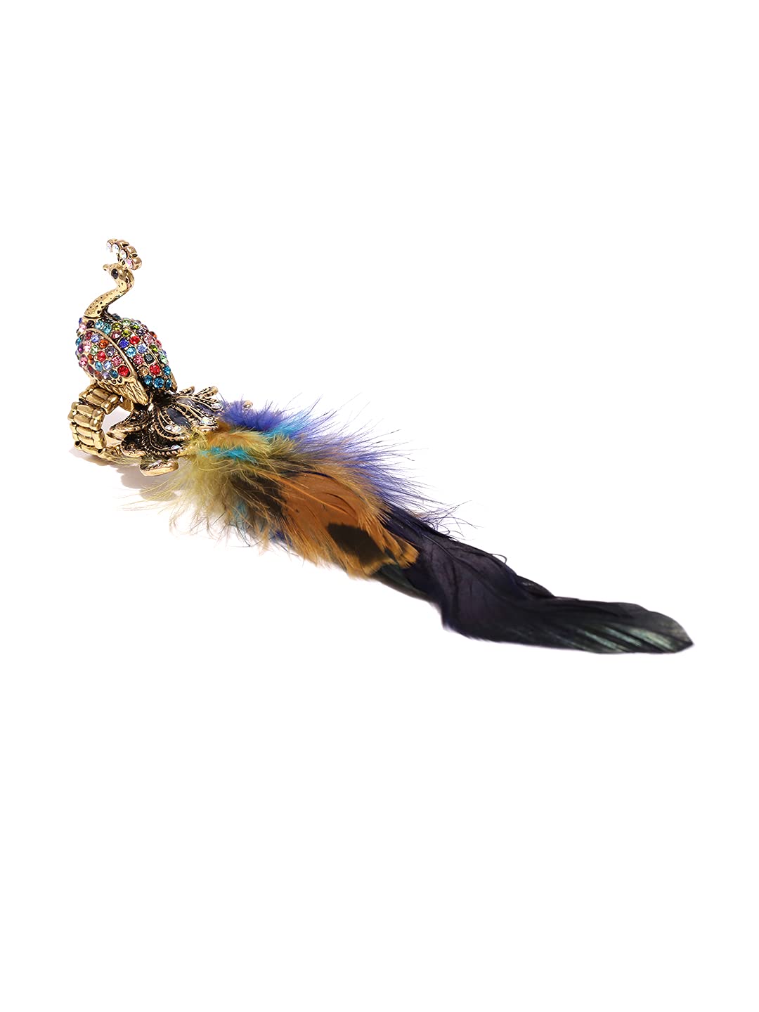 Peacock Feather Adjustable Ring for Women