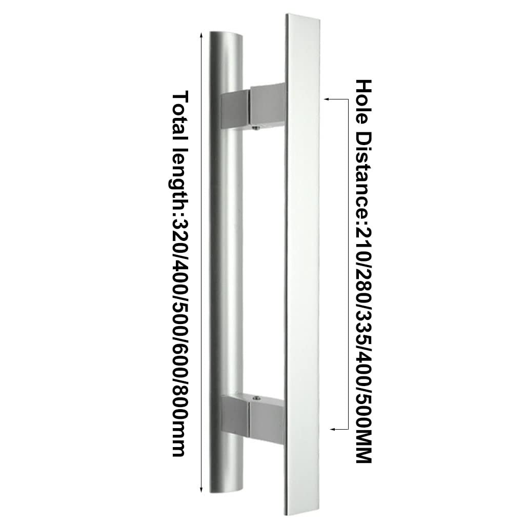 Klamka do drzwi przesuwnych Heavy Duty Barn Door Hardware Handle Szafa Dwustronna klamka do drzwi, stop aluminium (Color : Black, Size : 500MM)
