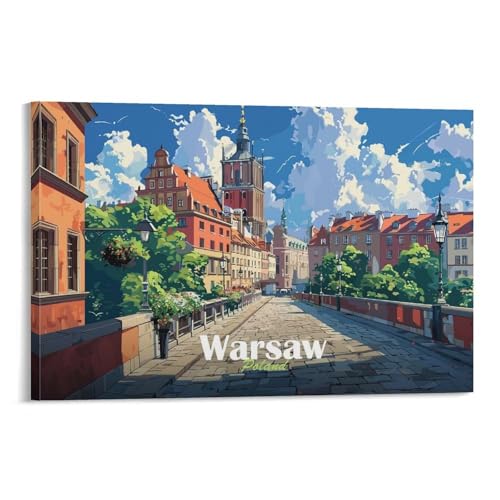 Tableau Varsovie cityscape peintures huile sur toile décoration murale maison