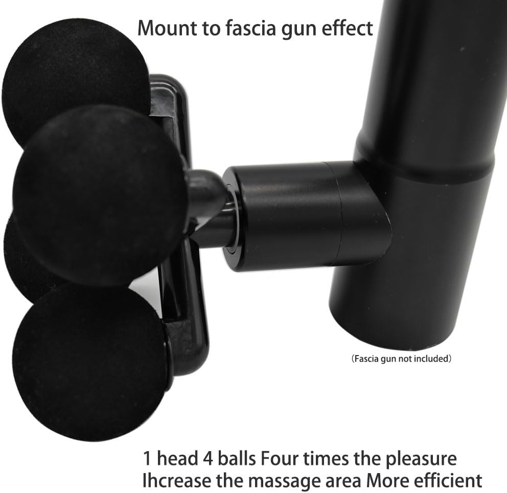 Fascia Gun Creative Massage Head with 4ball, Plastic Accessories MassageHead, Muscle Massager Head, Deep Tissue Massager Replacement 3 Size Interface Replaceable image 4