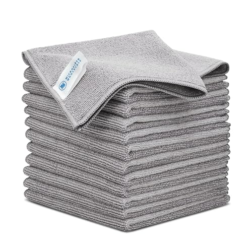 Image of 12" x 12" MW Pro Multi-Surface Microfiber Cleaning Cloths | Gray - 12 Pack | Premium Microfiber Towels for Cleaning Glass, Kitchens, Bathrooms, Automotive, Supplies & Products