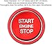 iJDMTOY Set of RS Style Red Aluminum Keyless Engine Push Start Button w/Surrounding Ring Trim Compatible with Golf GTI Jetta Atlas Tiguan Passat CC, etc