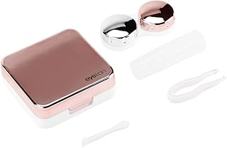 Caixa De Lentes De Contato, Capa Reflexiva Para Lentes De Contato,suporte De Lentes De Contato Para Pinças, Conjunto Bonito E Portátil De Viagem Com Pinça, Caixa Espelhada(rosa)