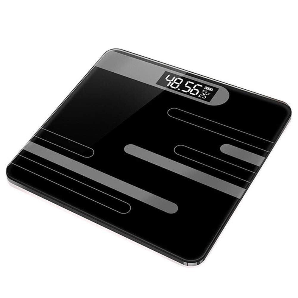 Pèse-personne professionnel Pèse-personne de salle de bain Pèse-personnes antidérapants Pèse-personne numérique électronique à domicile Écran LCD durable (Couleur: Batterie Croix Rose) (Chargement Noi