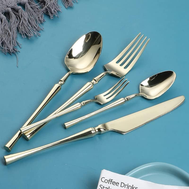 Geschirr, Besteck, Edelstahl, Besteck, Löffel und Gabel, Set, Reisebesteck, Set aus goldenem Besteck, 30-teiliges Tafelservice (schwarz)