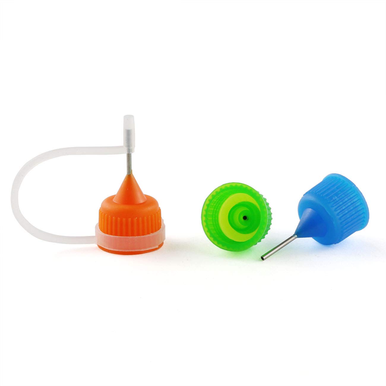 E-outstanding 10pcs Applicator Tips Caps 5 Colors (Black, Red, Blue, Green, Orange) Universal Needle Tip Cover Replacement for Applicator Bottles 5-30ml
