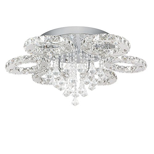 SAILUN® 88W LED Kaltweiß Deckenleuchte 6-flammig Kristall Deckenlampe Flur Wohnzimmer Lampe Schlafzimmer Küche Energie Sparen Licht Wandleuchte (88W Kaltweiß)