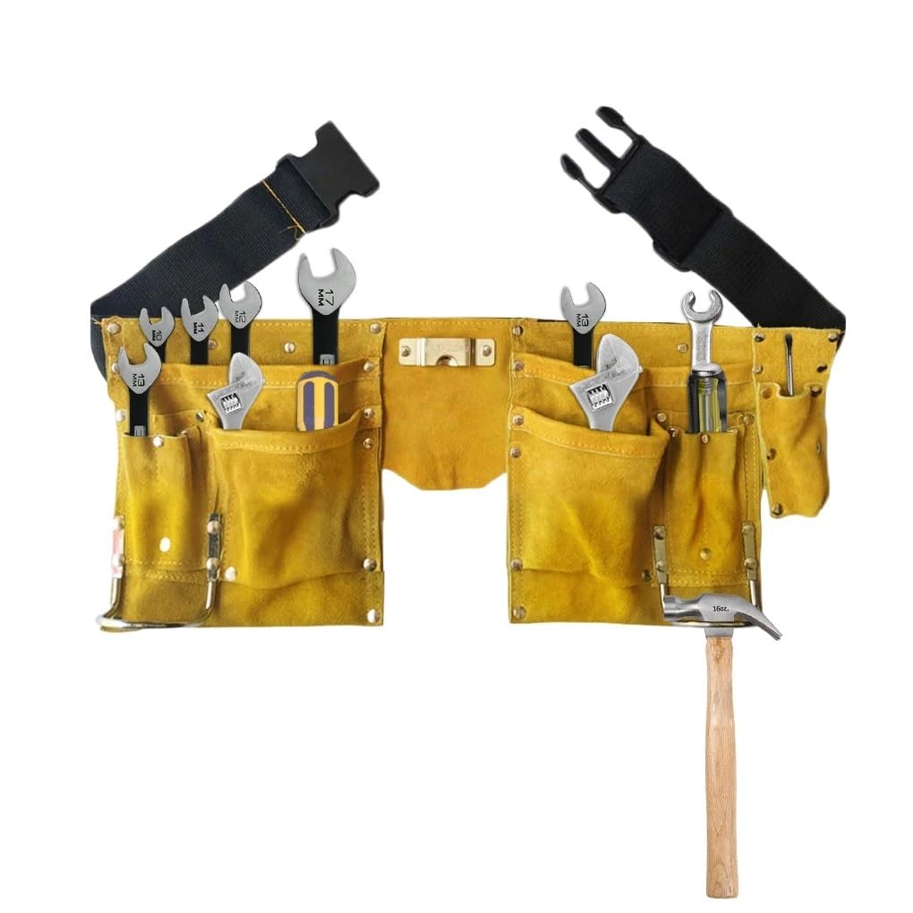 Carpinteros Cinturón de herramientas, Bolsa Cintur Delantal de trabajo, cinturón de herramientas de cuero, exquisita construcción de carpintero, kits de hebillas de liberación rápida, cinturones de el