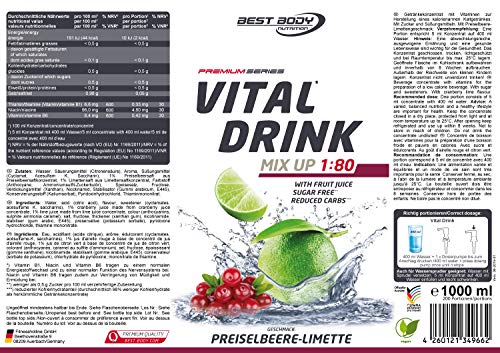 Vital Drink Zerop (1000ml) Lime Mirtillo Rosso