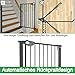 NAIZY Türschutzgitter für Kinder, Treppenschutzgitter N Stop Safety Gate mit Ohne Bohren und Metall Gitter 75-85 cm breit - Schwarz