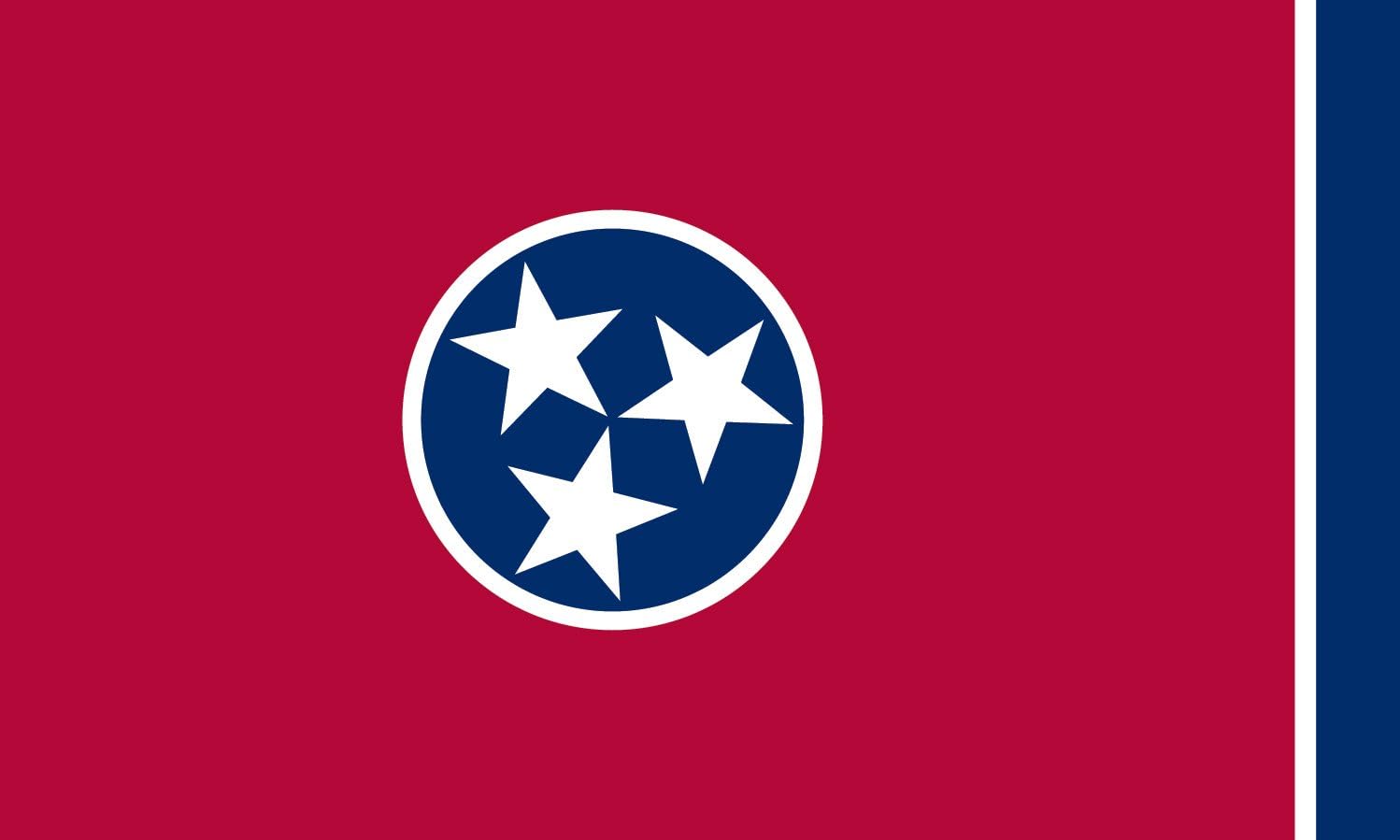 America's Flag, Tennessee State Flag, Nylon, 3'x5', 100% Made in USA, Canvas Header, Heavy-Duty Brass Grommets