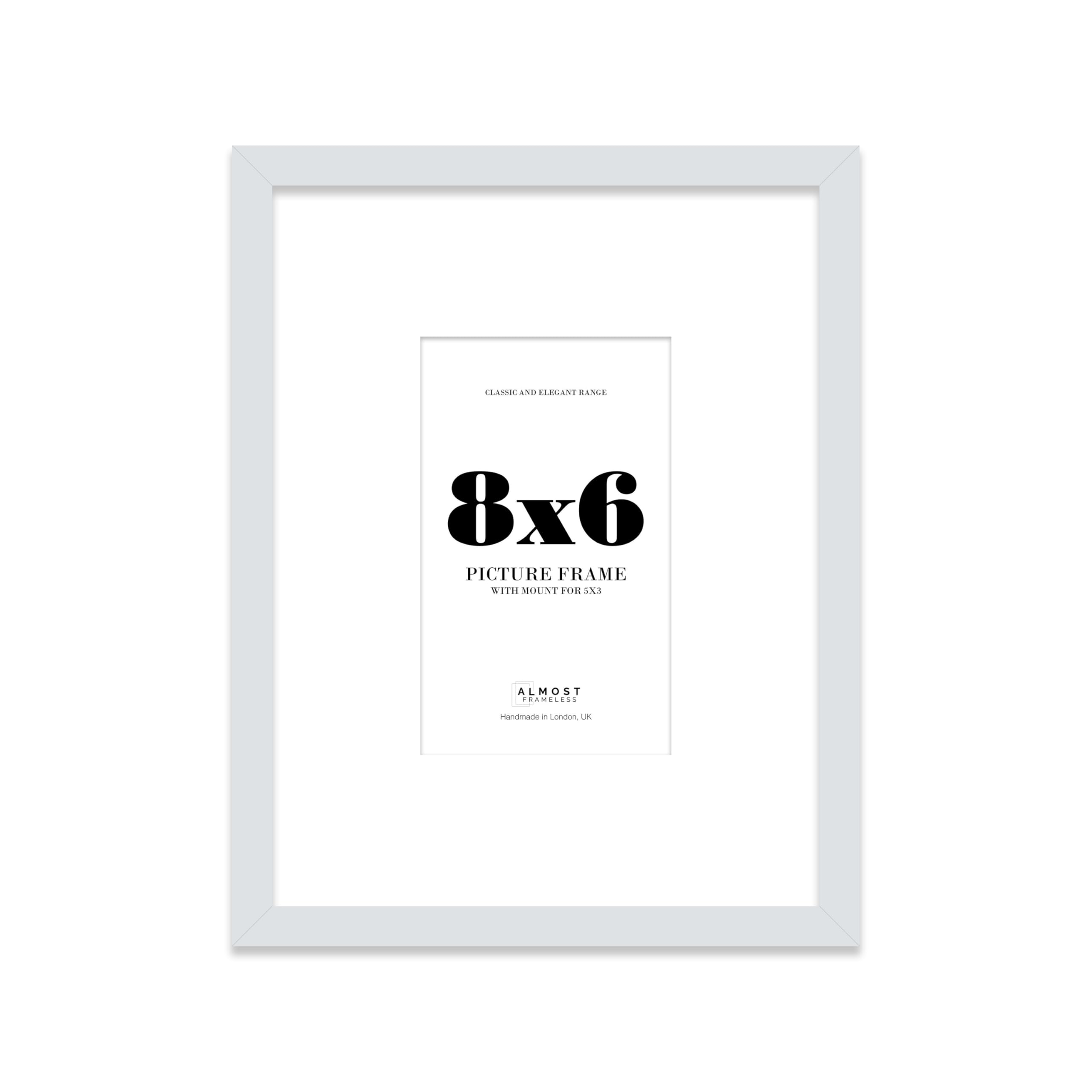 Light Grey Picture Frame 8x6 With 5x3 Mount for Photos - Wall & Table Display, Landscape or Portrait, 1 Pack โ image 1