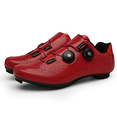 Image of Breathable Road Bike Cycling Shoes MTB Bicycle Shoes Mens Womens with Quick lace Self-Locking Compatible SPD Cleats