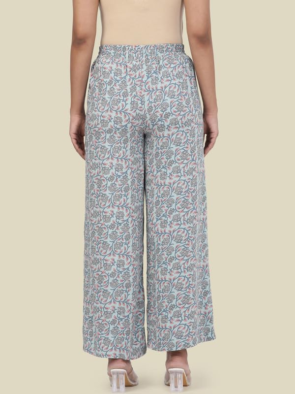 Image of GO COLORS Soft Viscose Printed Palazzo Full Length for Women| Breathable, Mid Rise