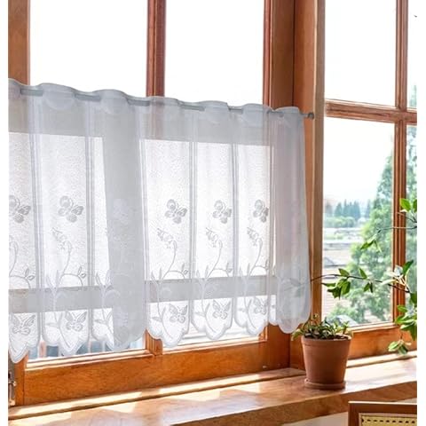 Devola Cortina Visillo Transparente con Flores Cover