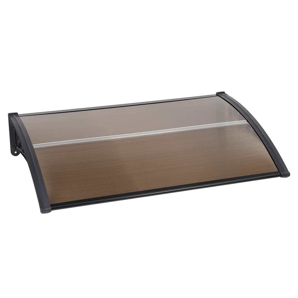 Toldos Exterior Puerta De Entrada, Protección De Policarbonato contra Rayos UV, Marquesinas Ventanas, Lluvia Y Nieve para Casas, Patios Y Terrazas, 100 * 150 cm - Marrón