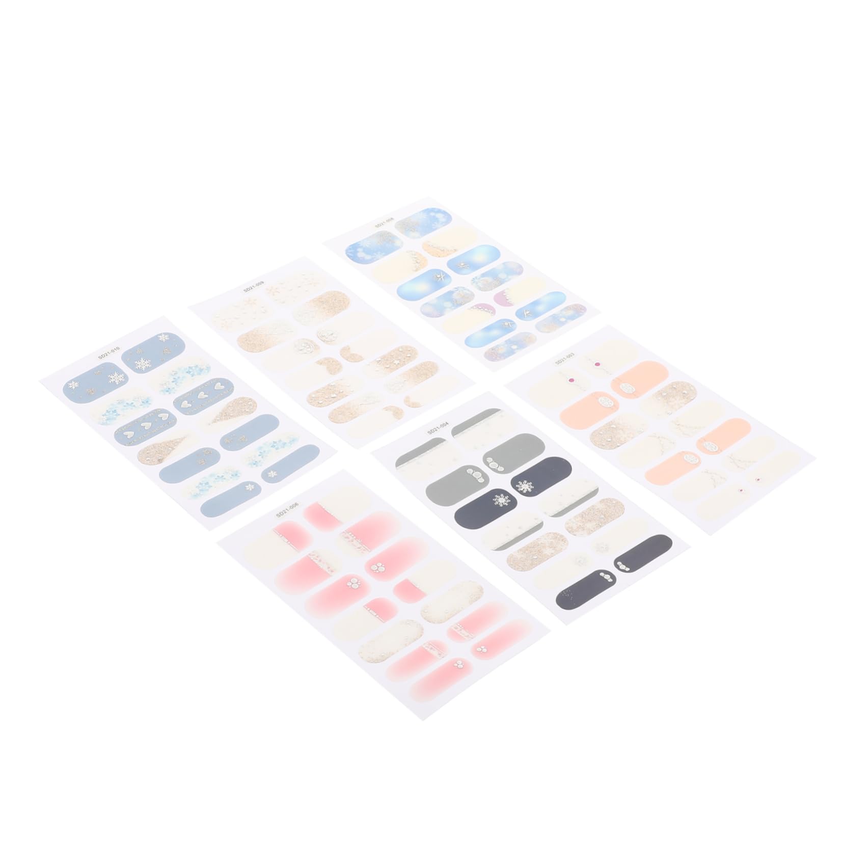 PACKOVE 5 Set Sticker Unghie Adesivi Per Nail Art Con Design Delicati Per Decorazioni Unghie Te Adesivi Autoadesivi Per Adatti Tipi 6 Fogli*5