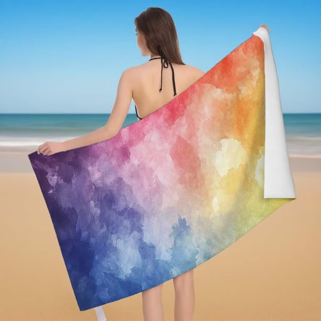 Telo Mare XXL 220x100cm/35x70cm, 2 Set Telo Mare Microfibra Sogno Asciugamano Palestra Uomo, Antisabbia, Leggero, Asciugatura Rapida, Teli da Spiaggia Grandi Accessori per Camping Natation Yoga F-82