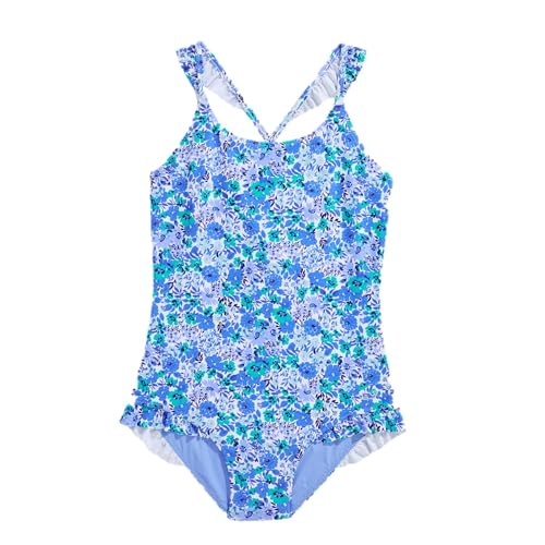Image of vineyard vines Girls' Ruffle One Piece, Helen Floral, Large