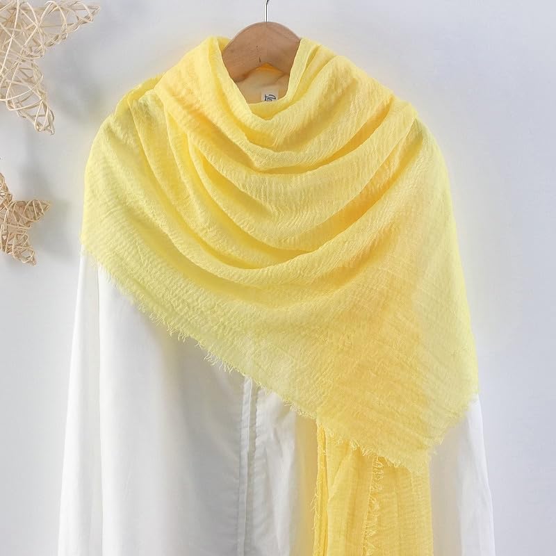 Image of Crinkled PolyCotton Scarf for Women - 180 x 90 cm Stole for Women | PolyCotton Scarf for Summers, Head Cover for Women | Lightweight Scarf for Women | Women Accessory