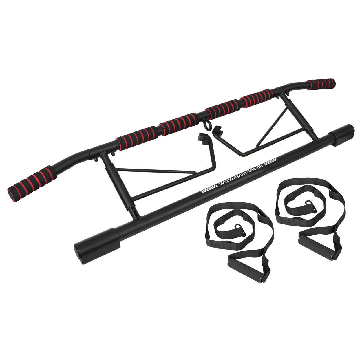 FitPro klappbare Türreck Klimmzugstange 117x28 cm - Inklusive Power Ropes & Karabiner