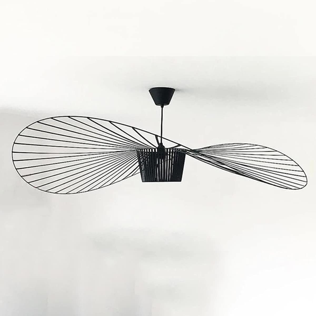 Hanglamp Vintage Woonkamer Kroonluchter Hanglamp LED Vertigo Lamp Hanglampen Van Glasvezel/Polyurethaan E27 Voor Lampenkap verlichting, Restaurant, Bar, Café,Zwart
