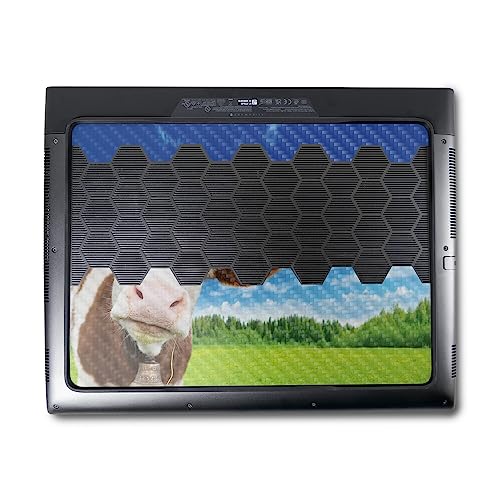 Image of MightySkins Carbon Fiber Skin Compatible with Alienware M18 R1 (2023) Full Wrap Kit - Cow Face | Protective, Durable Textured Carbon Fiber Finish | Easy to Apply & Change Styles | Made in The USA